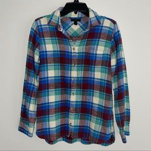J.CREW Slub Knit Flannel Button Down Shirt - Size 4